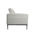 Firenze Knoll White Genuine Pelle 2 Seat Sofà